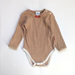 Vtg Oshkosh B'gosh Baby Girls 12m Onesie Red Green Stripe Waffle 90s Christmas